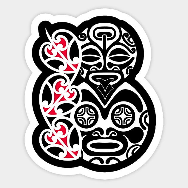 Polynesian tiki face Sticker by Tikitattoo